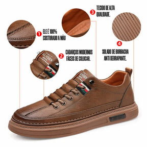 COMPRE 1 LEVE 2 Tênis Italiano de Couro Legitimo