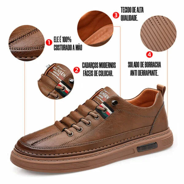 COMPRE 1 LEVE 2 Tênis Italiano de Couro Legitimo